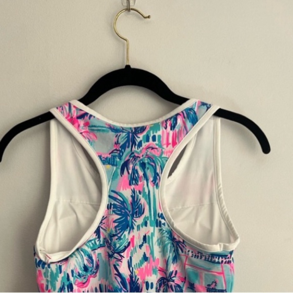 Excellent condition Lilly Pulitzer Luxletic Canna Tank Top Blue Perfect Match Wo - Picture 5 of 8